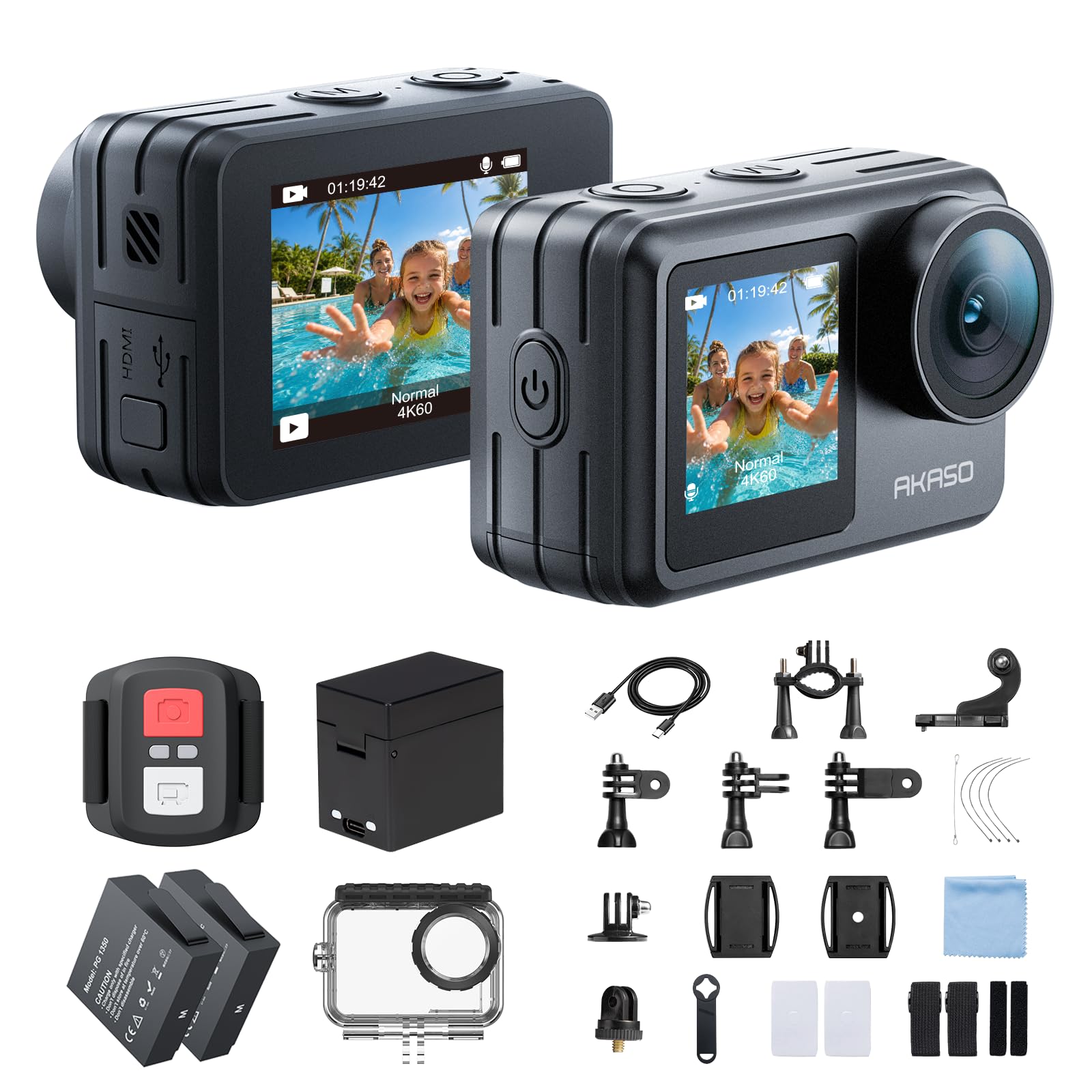 AKASO Brave 7 LE アクションカメラ 4K60FPS 20MP IPX7本機防水